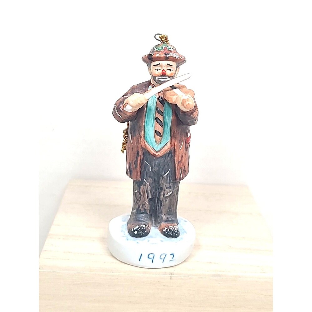 Vintage Emmett Kelly Clown Figurine Christmas Tune 1992 Ornament Dave Grossman